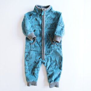 Carter's Fleece Dog-Print Zip Footless Sleeper with Pocketsize 6 Months